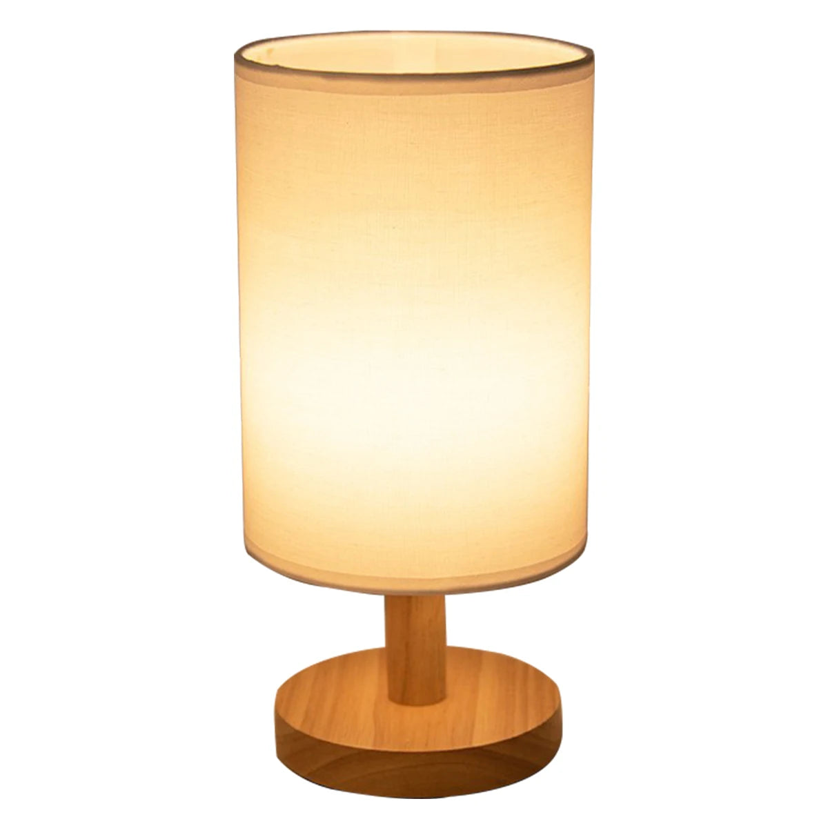 New Linen Table Lamp Touch Control LED Linen Night Lamp W/Warm White Light Linen Nightstand Lamp USB Powered Wooden beside Lamp