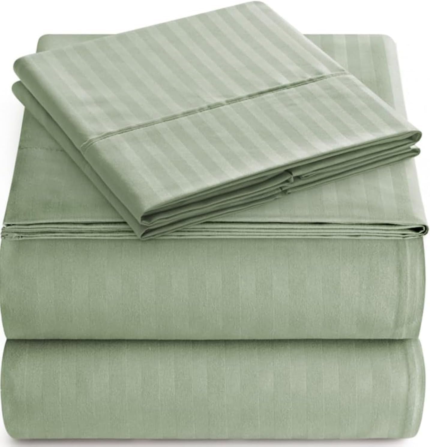Full Sheet Set - 4-Piece Striped Full Size Bed Sheets - Soft & Cooling Deep Pocket Full Bed Sheet Set - Wrinkle-Free Microfiber Bedding with 1 Fitted Sheet, 1 Flat Sheet, 2 Pillowcases