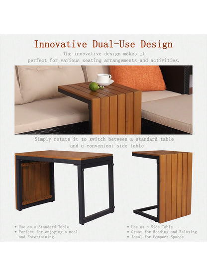 Patio Furniture Sectional Sofa Set – 3 Piece All Weather Black Resin Wicker Outdoor Conversation Set Beige Washable Cushions & Coffee Table | Garden | Backyard | Pool