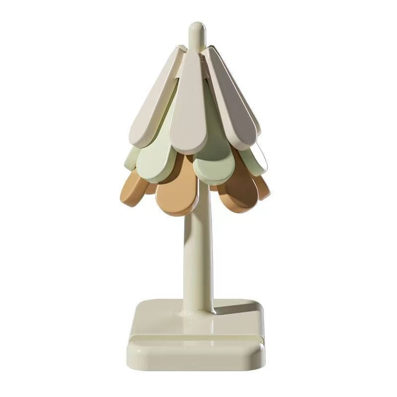 4Pcs Silicone Mat Dishes Insulation Pad Tree Shape Trivet Set Coaster for Teapot Hot Pots Halloween Placemats Table Gift Kitchen Gadgets