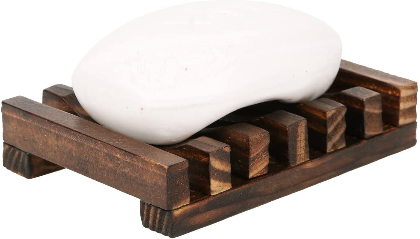 Wooden Soap Dish Soap Saver Holder Soap Tray for Bathroom Shower Rectangular Sink Drainer Hand Craft for Soap,Sponges and More (1Pack)