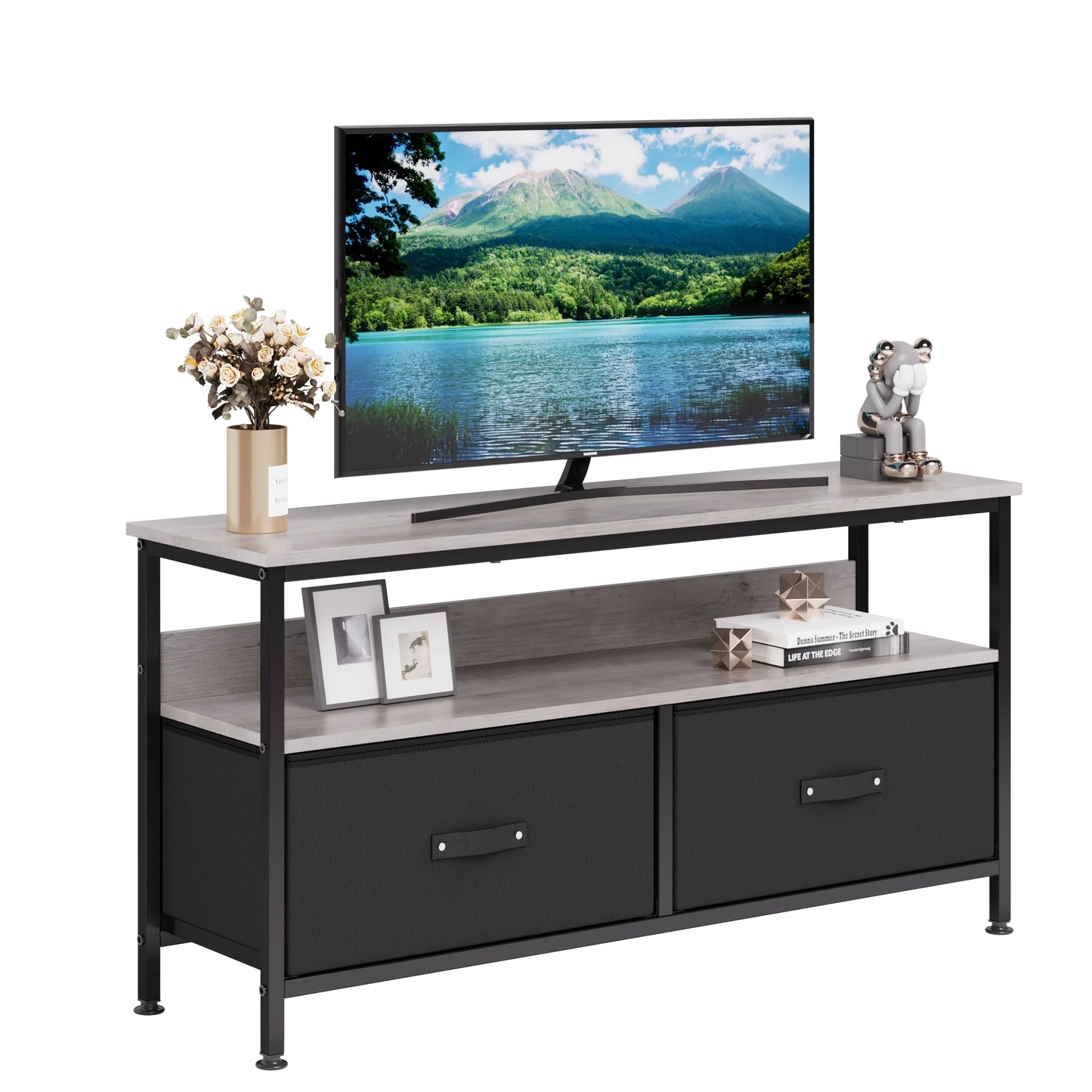 Dresser TV Stand 3-Drawers , 55 Inch TV Stand for Bedroom Small TV Stand Dresser with Drawers and Shelves,Tv & Media Console Table Furniture