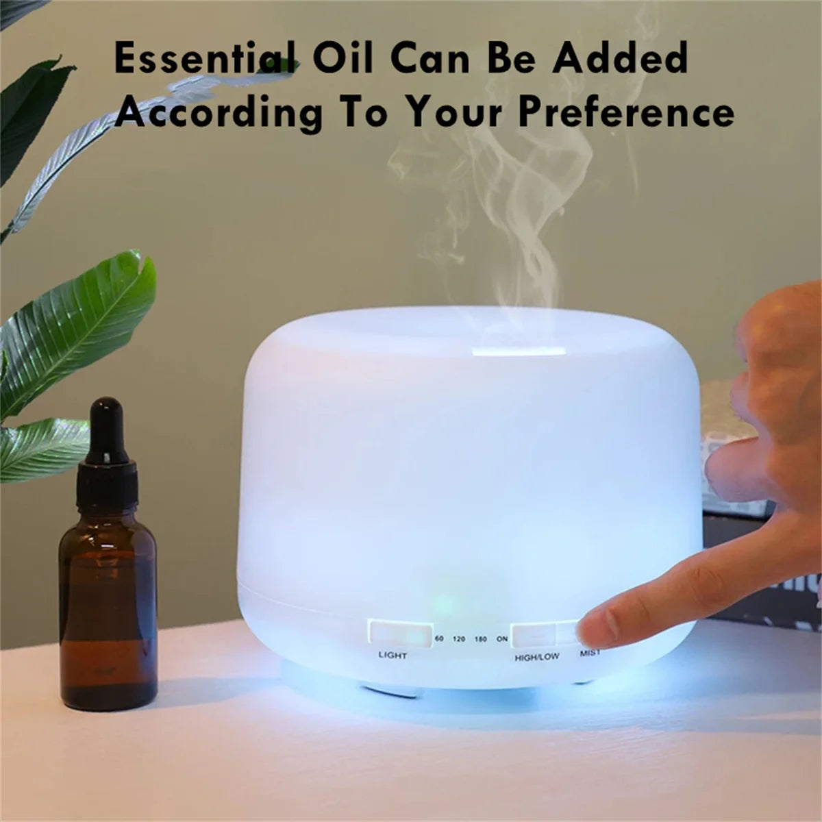 500ML Air Humidifier Essential Oil Diffuser Aroma Diffuser with Colorful Night Lights USB Humidifier Mini-Size Humidifier