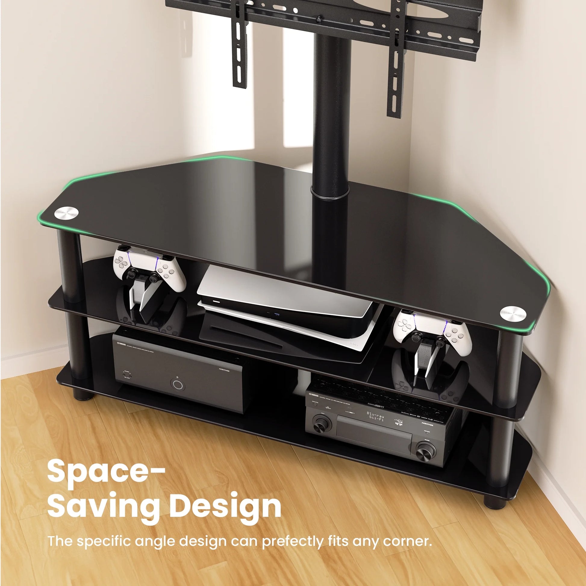 3-Tier Swivel Floor TV Stand with Mount for 32-65" TV