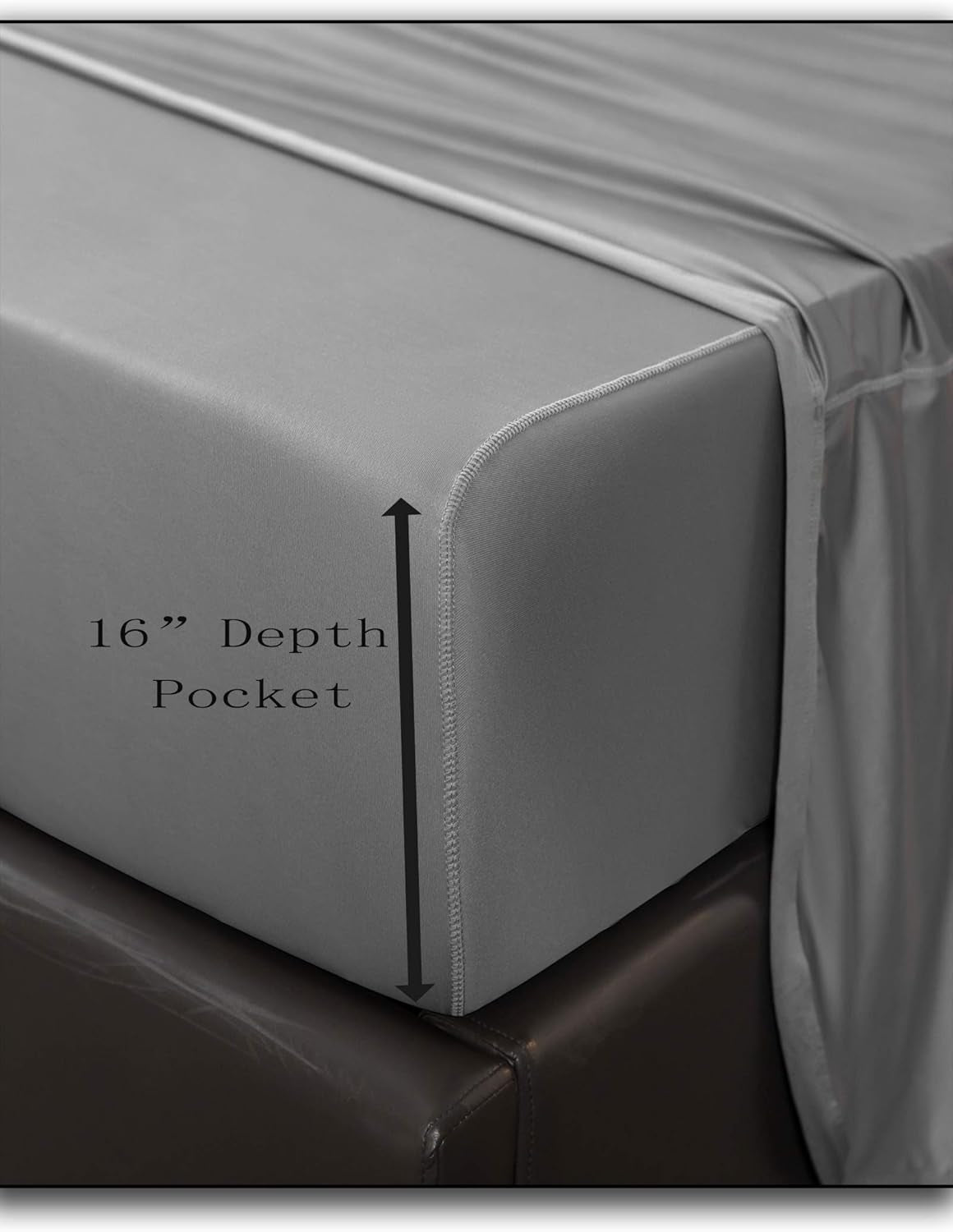 Premium Bed Sheet Set - 4 Piece Set - Hotel Luxury Bed Sheets - Extra Soft - Deep Pockets - Easy Fit - Breathable & Cooling - Wrinkle Free - Comfy (King, Gray)