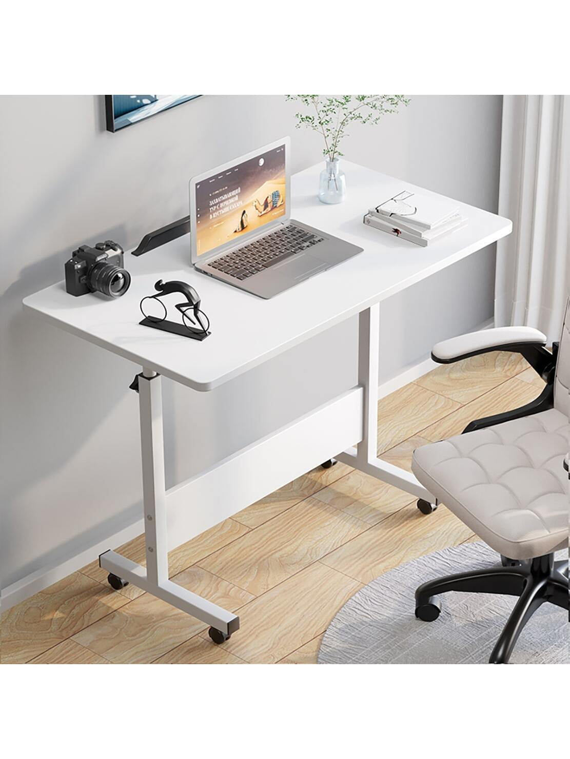 Rolling Desk Adjustable Height,Rolling Computer Cart,Portable Laptop Desk,Small Adjustable Home Office Desk,Rolling Laptop Desk,Small Portable Desk