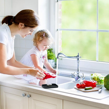 Silicone Sponge Holder -Soap Tray - 5.9" X 4.33" Set -2Pcs (Black)