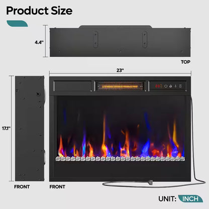 70.8 In. Black TV Stand with Fireplace Fits Tvs up to 75 In. LED Entertainment Center