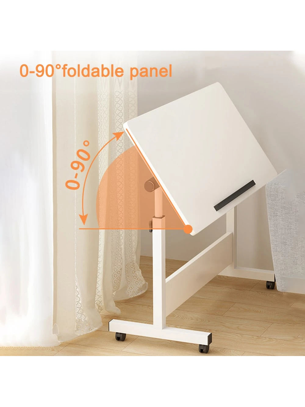 Rolling Desk Adjustable Height,Rolling Computer Cart,Portable Laptop Desk,Small Adjustable Home Office Desk,Rolling Laptop Desk,Small Portable Desk