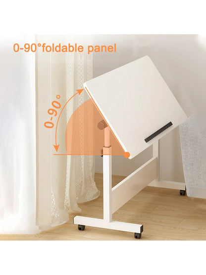 Rolling Desk Adjustable Height,Rolling Computer Cart,Portable Laptop Desk,Small Adjustable Home Office Desk,Rolling Laptop Desk,Small Portable Desk
