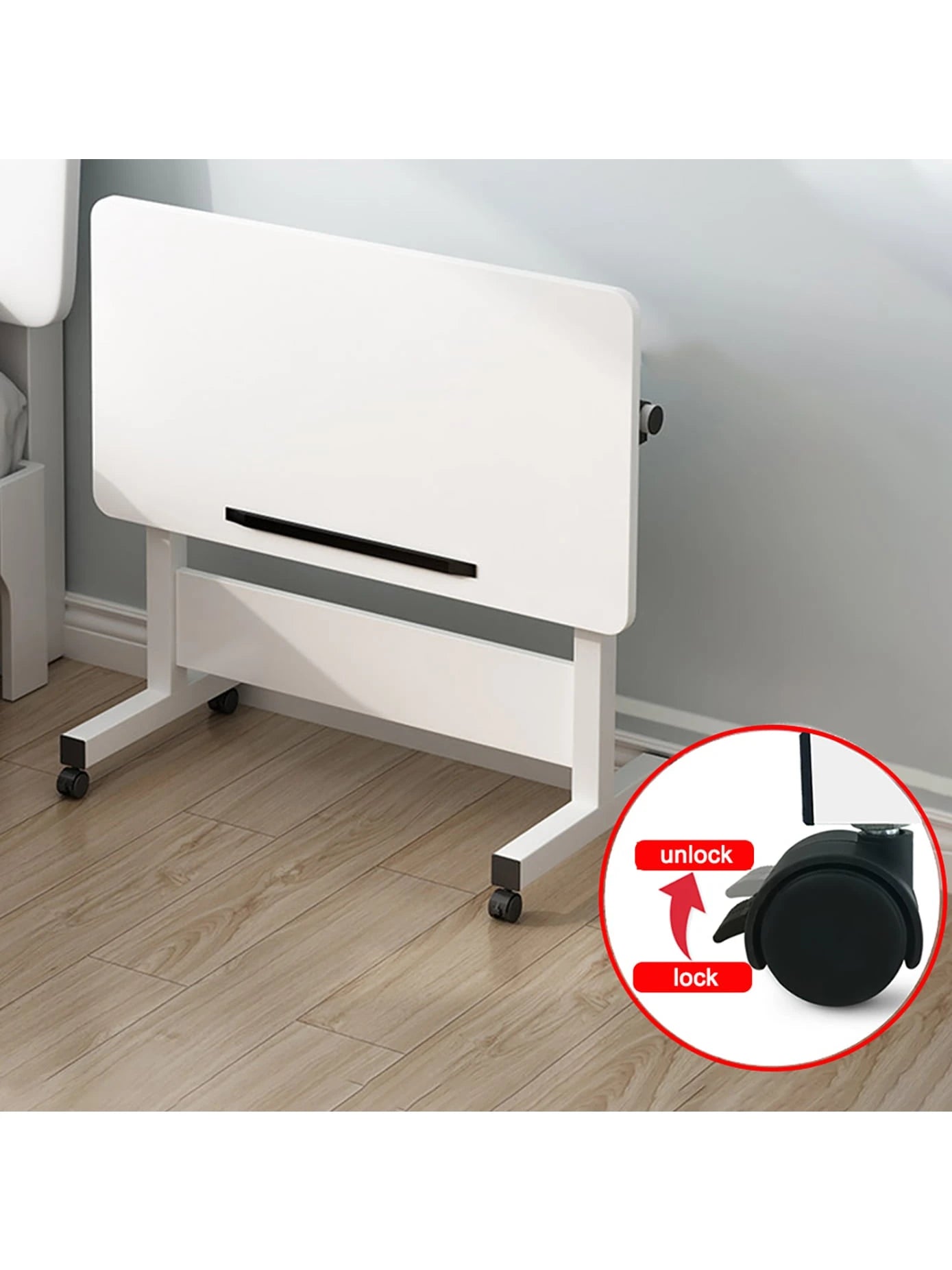 Rolling Desk Adjustable Height,Rolling Computer Cart,Portable Laptop Desk,Small Adjustable Home Office Desk,Rolling Laptop Desk,Small Portable Desk