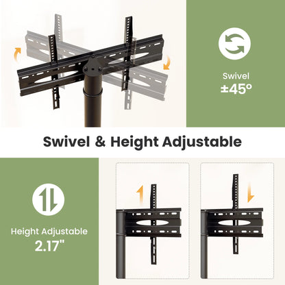 3-Tier Swivel Floor TV Stand with Mount for 32-65" TV